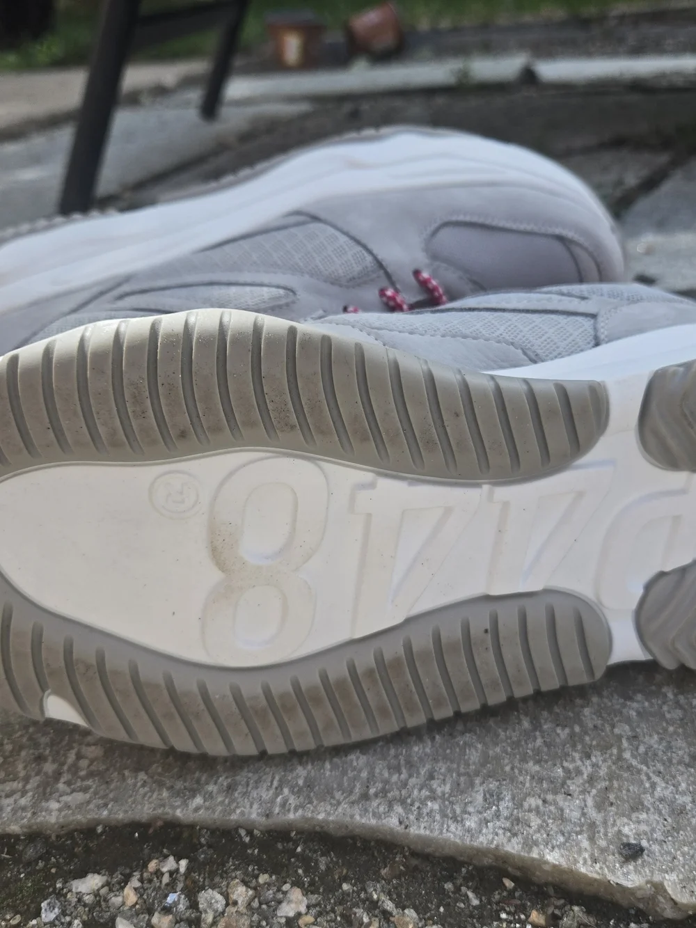 P448 Women's Luke Sneaker — Gray with Pink Accent.